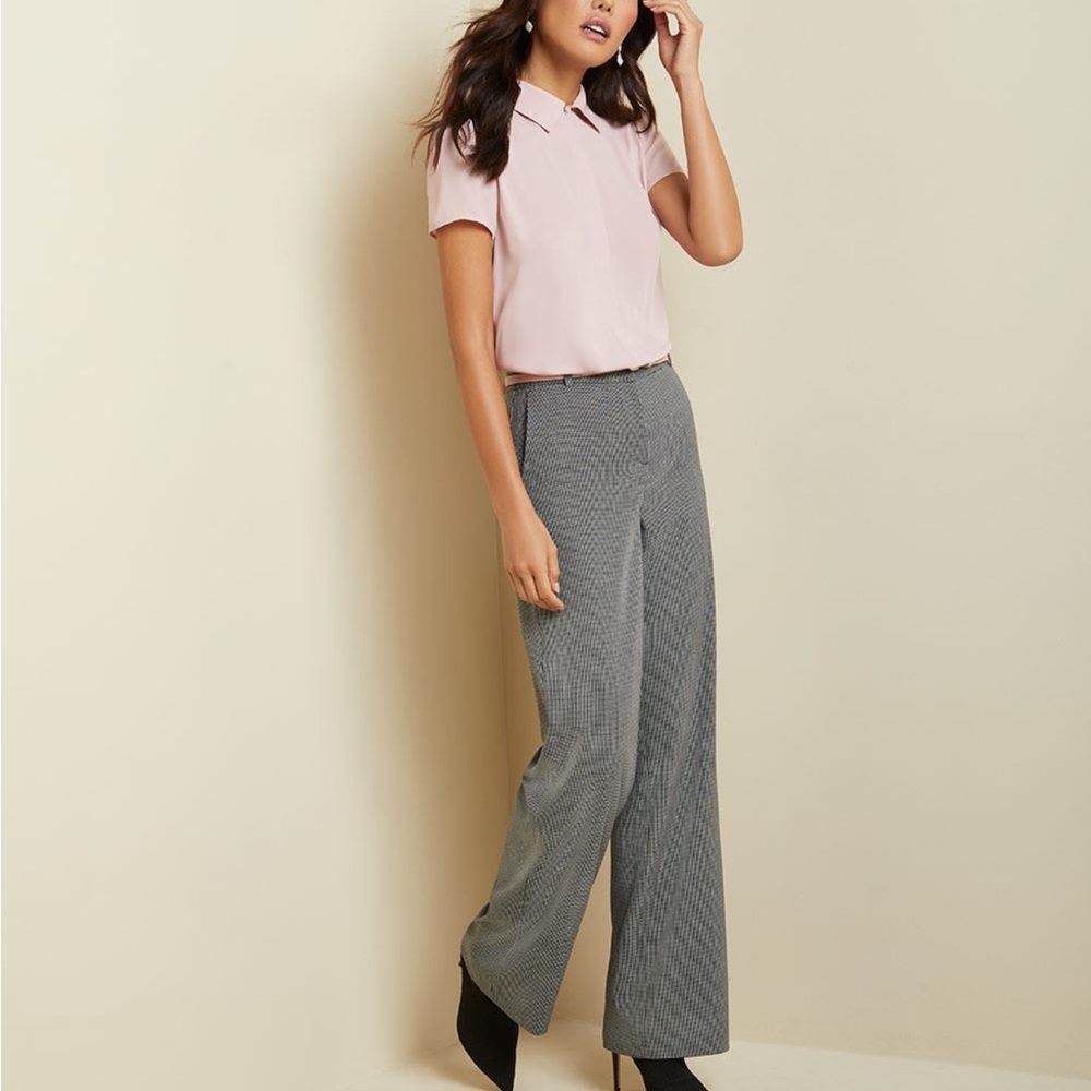 RW&CO | High waist mini check wide leg pant